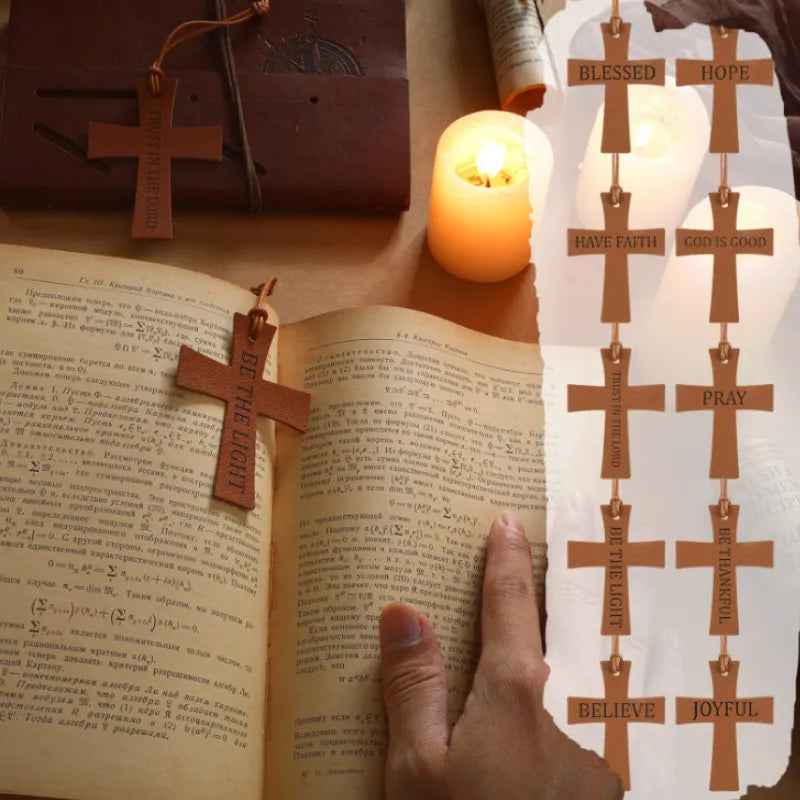Leather Cross Bible Bookmark