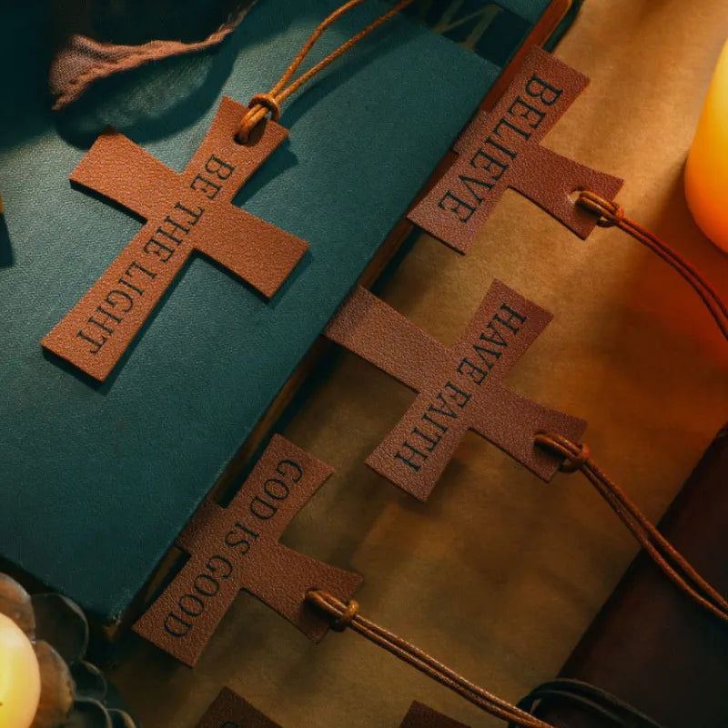 Leather Cross Bible Bookmark