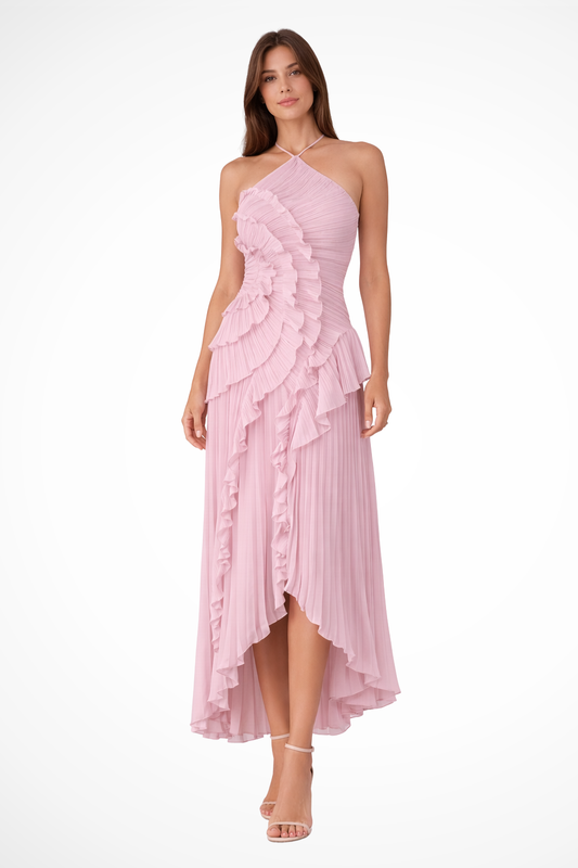Isabella | Elegant Ruffled Maxi Dress 0