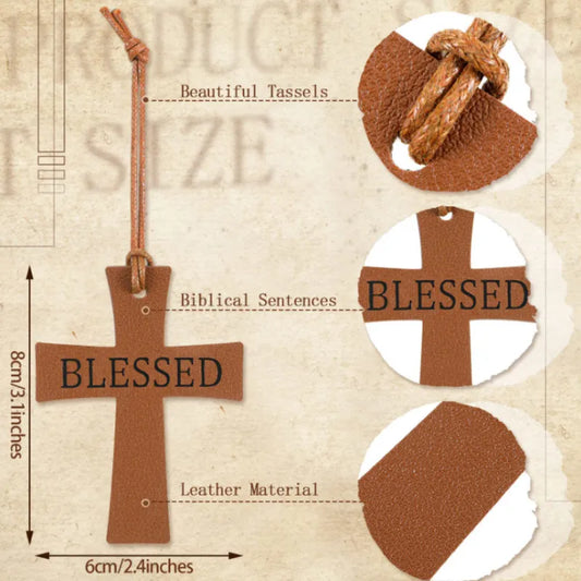 Leather Cross Bible Bookmark
